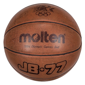 1984 Mens USA Basketball Olympic Team Signed Molten 1984 Olympics Game Ball (Beckett & Tisdale LOA)